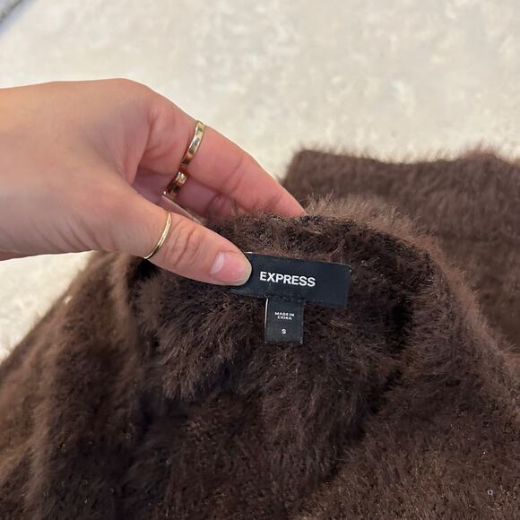 Express Womens Chocolate Brown Chic Soft Cardigan Sz Small *Missing Belt - Picture 6 of 7